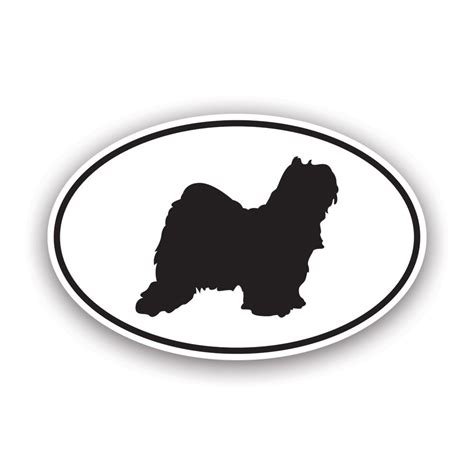 Tibetan Terrier Euro Oval Sticker Decal Self Adhesive Vinyl