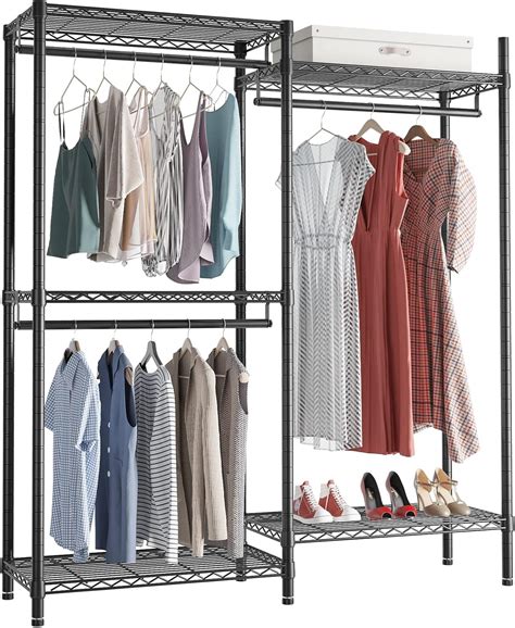 VIPEK V4 Clothing Rack 5 Tiers Heavy Duty Free Standing 3 Hanging