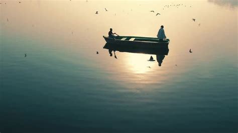 Aerial view of Yamuna river at sunset, New Delhi, India., Overhead ...