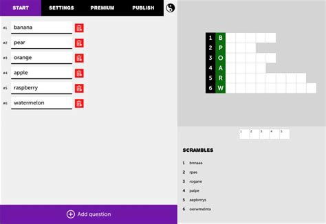 Create word scramble - Online, Free and interactive - Puzzel.org