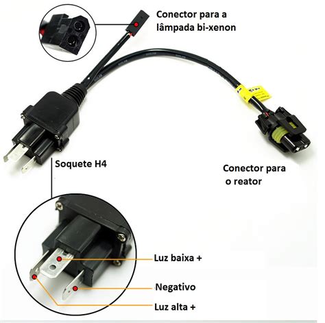 Cabo Simplificado Para Kit Bi Xenon 12v H4 Chicote Relé NFparts