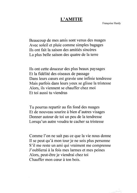 parole l amitié lamitié parole et chanson Dewsp