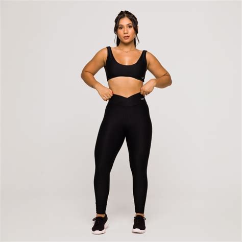 Top Fitness Feminino Academia Poliamida Arco Costas Aberta Preto Lot