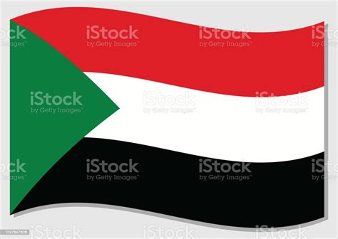 Waving Flag Of Sudan Vector Graphic Waving Sudanese Flag Illustration