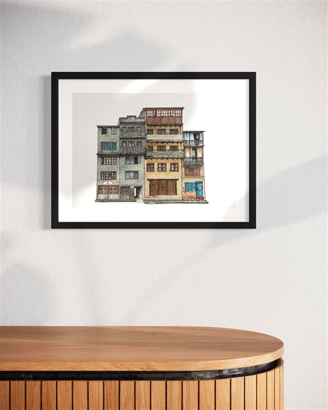 Pursuing The Humble Abodes Iv Nepal Wall Art Watercolor Nepali Art