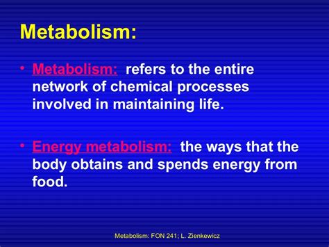 Metabolism Biochemistry