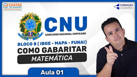 CONCURSO CNU COMO GABARITAR MATEMÁTICA BLOCO 8 YouTube