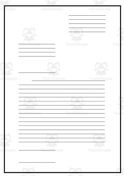 Letter Writing Template Set by Teach Simple