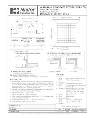 Fillable Online Submittal Models 51EC O Type S Aluminum Eggcrate