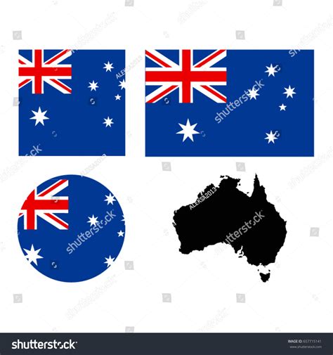 Vector Illustration Australian Flag Map Stock Vector Royalty Free