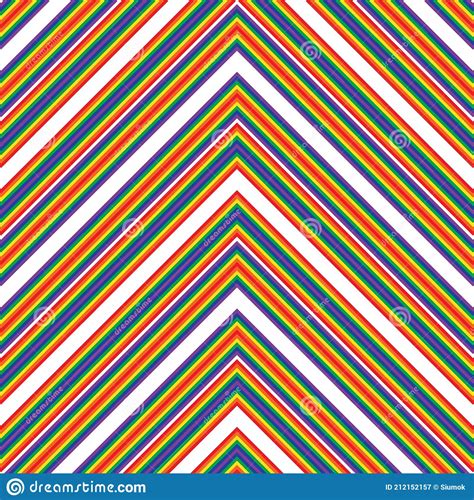 Rainbow Chevron Diagonal Stripes Seamless Pattern Background Stock