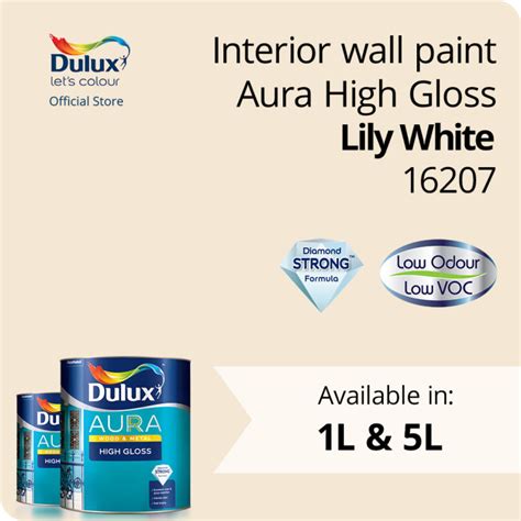 Dulux Aura High Gloss Lily White Gloss Retention Enamel