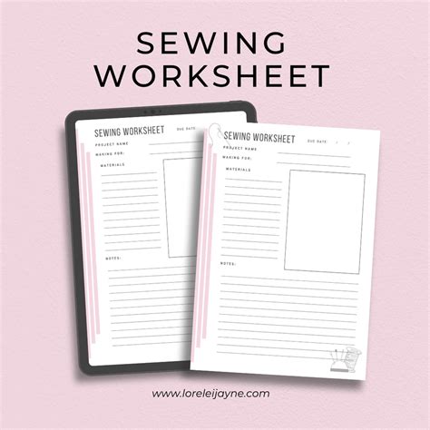 Worksheet For Sewing Modern