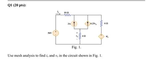 Solved Use Mesh Analysis To Find Ix And Vx In The Circuit Chegg