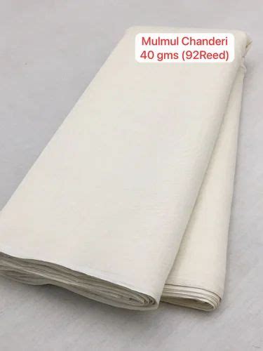 Fabric Pure Mulmul Chanderi Plain 42 Gms Plain Solids White At Rs 132