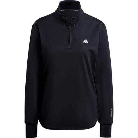 Køb adidas Techfit Warm 1 4 Zip Træningstrøje Dame Sort