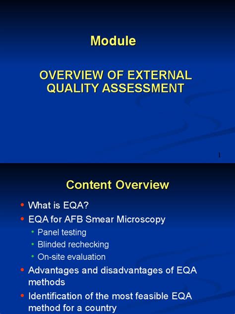 Eqa Overview Pdf Quality Assurance Educational Assessment