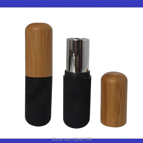 20pcs Lot 12 7mm Bamboo Wooden Lip Balm Tube Silver Empty Lipstick