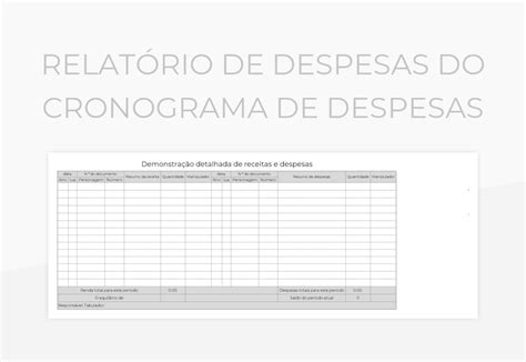 Modelos De Planilhas Cronograma De Despesas Para Microsoft Excel E