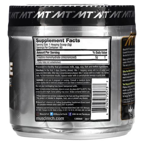 Muscletech Essential Series Platinum Creatine Unflavored G