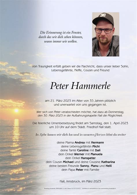 Peter Hammerle Bestattung Ebenbichler