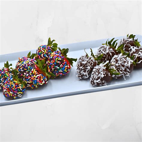 Chocolate Dipped Strawberries – 6 Dark with Coconut Sprinkles and 6 ...