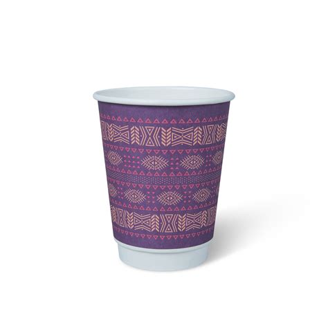 Compostable Double Wall Hot Paper Cup 12oz Coffee Origins Series PERTH MEGAPLAS