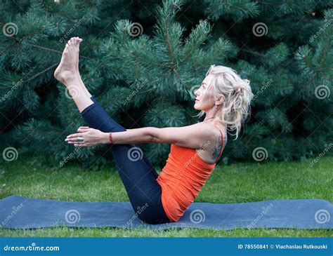 Woman Doing Yoga Exercise Stock Image Image Of Motivation 78550841