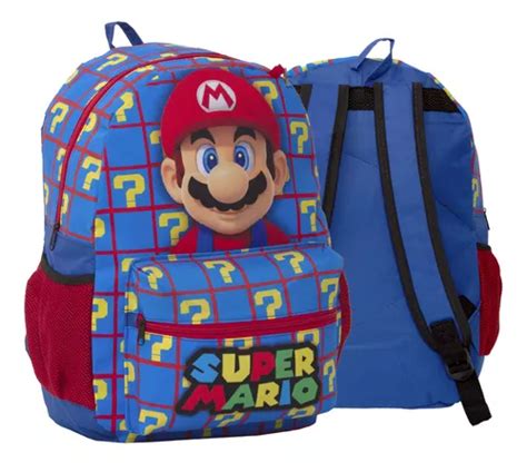 Mochila Escolar Costas Super Mario Game Azul MercadoLibre