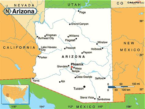 Map of Arizona Cities