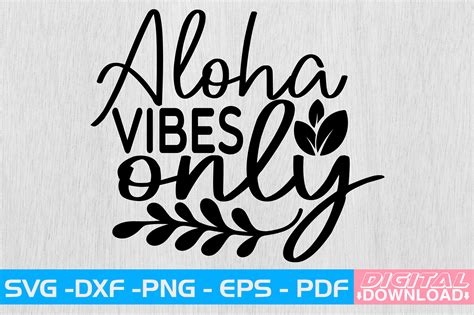 Aloha Vibes Only Svg Design Graphic By Svgwow760 · Creative Fabrica