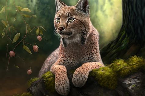 Premium AI Image | Lynx lynx habitat including a beautiful and ...