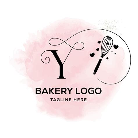 Premium Vector Y Premade Watercolor Whisk Bakery Logo Design Floral