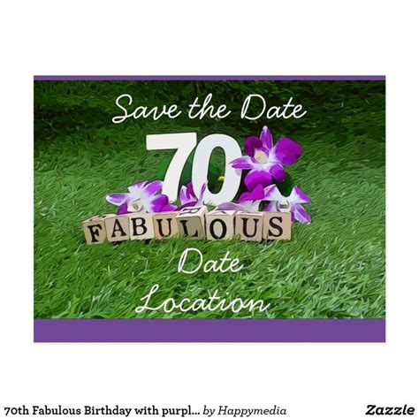 Th Fabulous Birthday With Purple Orchid Flower Postcard Zazzle