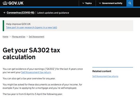 Sa302 Tax Calculation Form Rebate My Tax Ltd