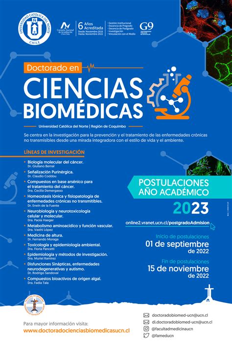 Doctorado en Ciencias Biomédicas Universidad Católica del Norte 2023