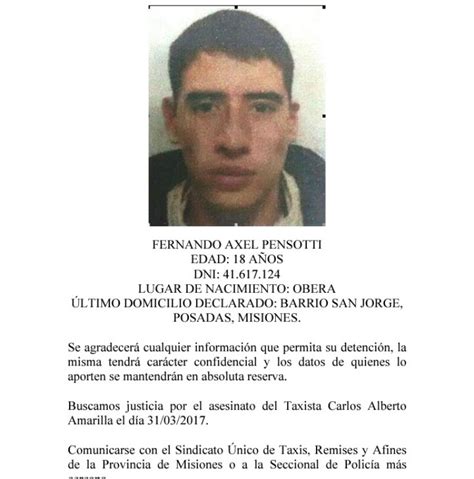 Crimen Del Taxista El Adolescente Detenido Apuntó Al Buscado Pensotti Como El Autor Material