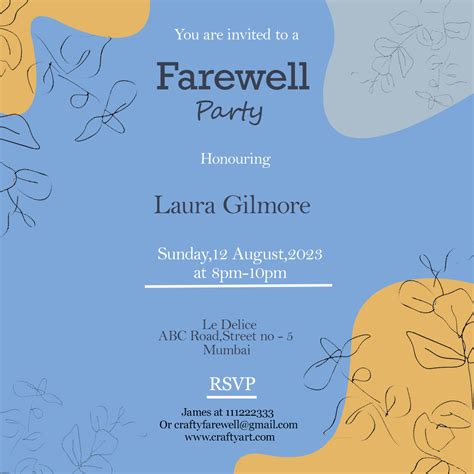 How To Write Farewell Invitation Card Templates Free