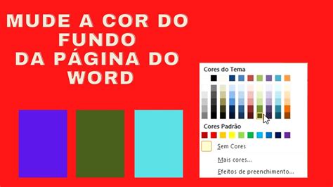 Como mudar a cor da página no word YouTube