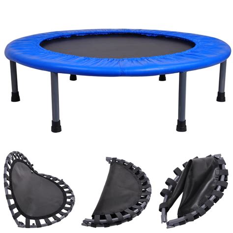 36 Round Fitness Mini Trampoline W Bag Folding Rebounder Indoor