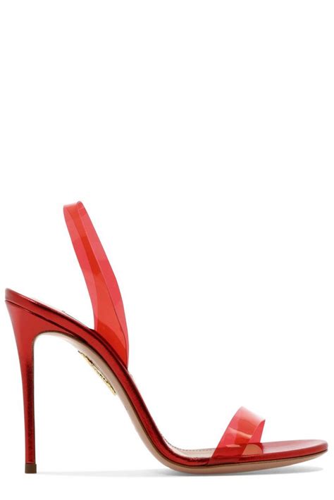 Aquazzura So Nude Plexi Slingback Sandals In Red ModeSens