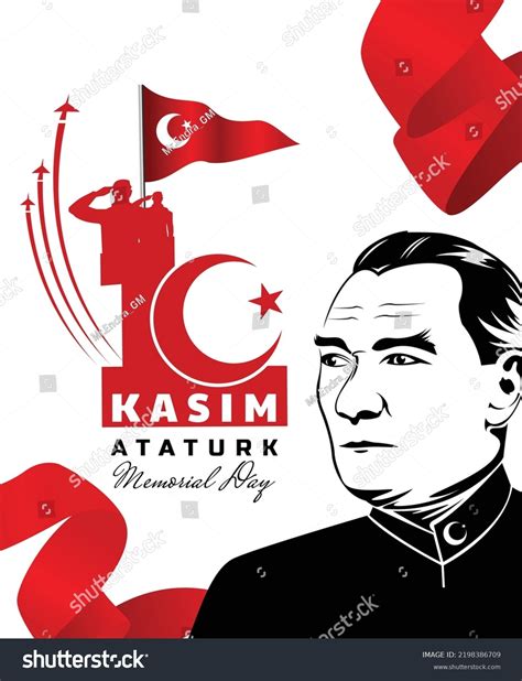 Poster Commemorating Kasim Mustafa Kemal Stock Vector Royalty Free