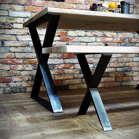 Nisorpa X Shaped Metal Table Legs Solid Steel Industrial Dining Table