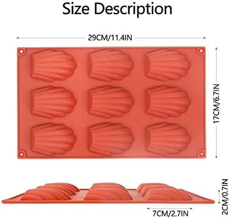 Lot de 3 moules à madeleines en silicone à 9 trous Moule Forme Gâteau