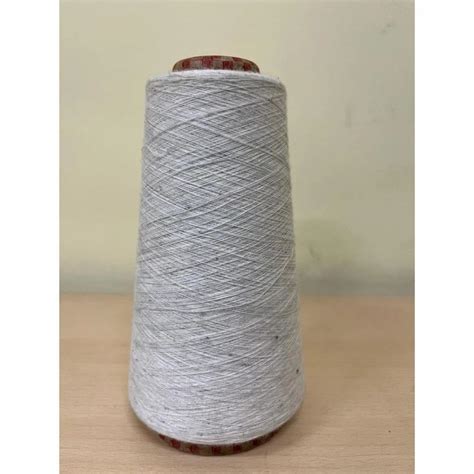 Ring Spun 2 Ply Polyester Cotton Snow White Yarn For Knitting At Rs