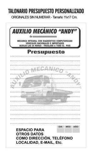 1000 Presupuestos Nota Pedido Comprobante Tamaño 11x17 en venta