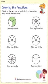 18 Interactive Shaded and Unshaded Fractions Worksheets