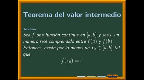 Teorema Del Valor Intermedio Youtube