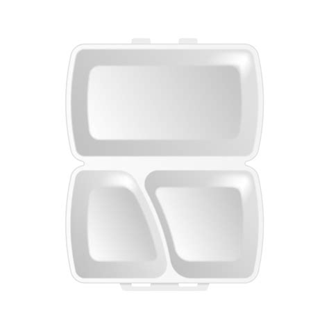 Одноразовый пластиковый контейнер для ланча. реалистичный белый 3d ...
