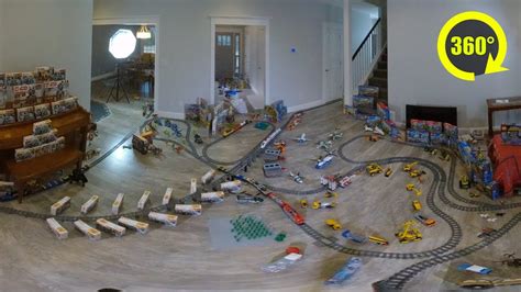 360 View Of Huge Lego Train Layout Youtube